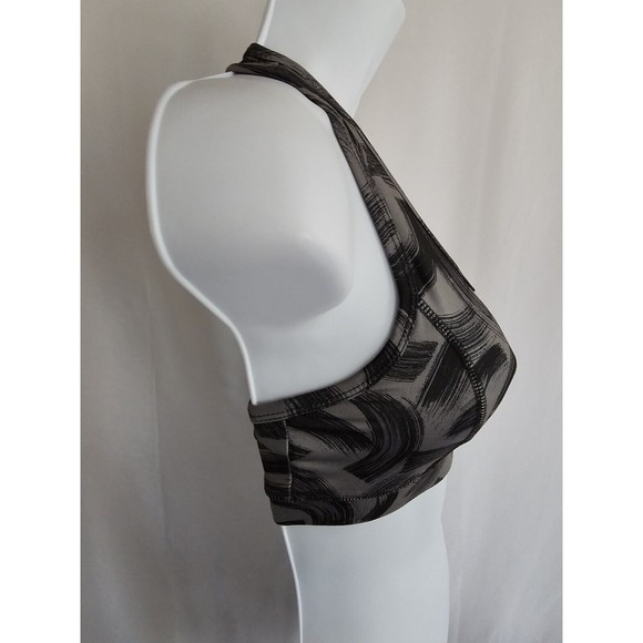 HEAD Black Gray Geometric Dri -Motion T- Back Sports Bra Top Size XS - Picture 4 of 8